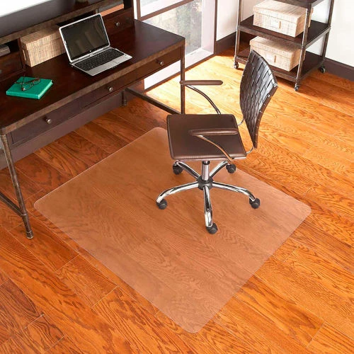 ES Robbins® Chair Mat for Hard Floors - Heavy Use - 60" x 60" Square - Clear - Straight Edge - Image 2