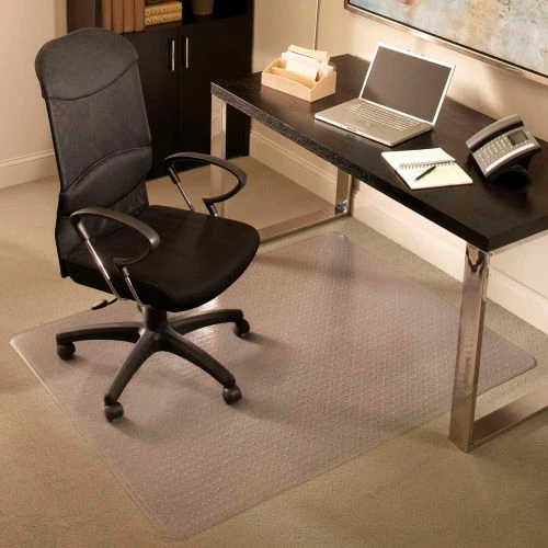 ES Robbins® Chair Mat for Carpet - Medium Pile - 60" x 60" Square - Clear - Beveled Edge - Image 2