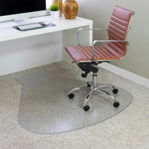 ES Robbins® Workstation Chair Mat for Carpet - Medium Pile - 54" x 60" - Clear - Beveled Edge - Image 2
