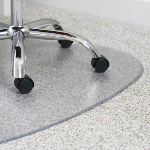 ES Robbins® Workstation Chair Mat for Carpet - Medium Pile - 54" x 60" - Clear - Beveled Edge - Image 3