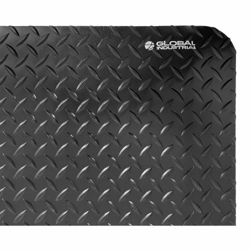 Global Industrial Diamond-Plate Anti Fatigue Mat, 9/16" Thick, 3'W x 5'L, Black - Image 2