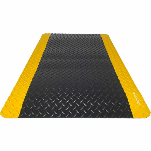 Global Industrial Diamond-Plate Anti Fatigue Mat, 9/16" Thick, 2'W x 3'L, Black/Yellow - Image 4