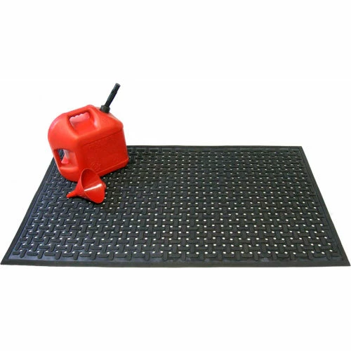 Rubber-Cal "Kitchen Mat" Anti-Slip Grease-Proof Chef Mat w/Beveled Edge 3/8" x 3' x 5', Black Rubber - Image 5