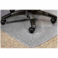 Lorell® Office Chair Mat for Carpet - 60"L x 46"W, 0.13" Thick with 12" x 25" Lip - Beveled