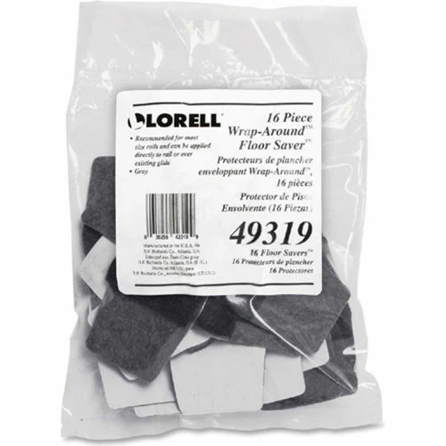 Lorell® Wraparound Floor Savers - Gray - 16/Pack - Image 2