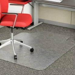 Lorell® Office Chair Mat for Carpet - 60"L x 46"W 0.12" Thick with 12" x 25" Lip - Beveled Edge