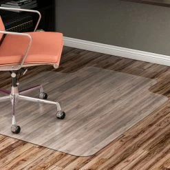 Lorell® Office Chair Mat for Hard Floor - 60"L x 46"W with 12" x 25" Lip - Straight Edge -Clear