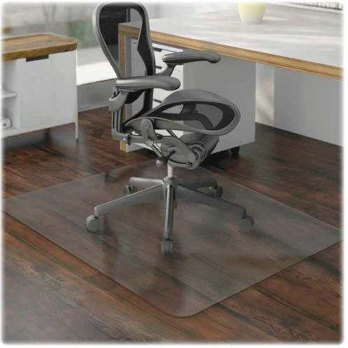 Lorell® Office Chair Mat for Hard Floor - 60"L x 46"W - Straight Edge - Clear - Image 3