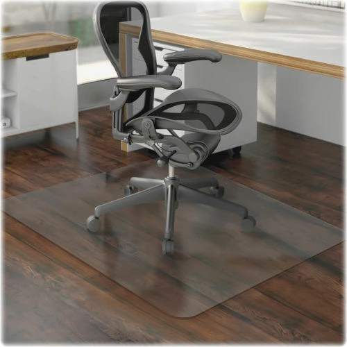 Lorell® Office Chair Mat for Hard Floor - 60"L x 46"W - Straight Edge - Clear
