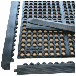 Rhino Mats K-Series Anti Fatigue Yellow Mat 3/4" Thick 3' x 4' Black