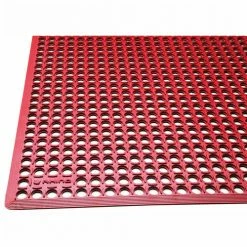Rhino Mats K-Series Comfort Tract Anti Fatigue Drain Mat 1/2" Thick 3' x 15' Red
