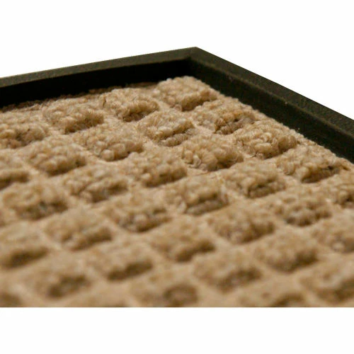 Rubber-Cal "Nottingham" Rubber Backed Carpet Mat - 16 x 24 inches - Gray Polypropylene Mat - Image 3