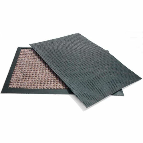 Rubber-Cal "Nottingham" Rubber Backed Carpet Mat - 16 x 24 inches - Gray Polypropylene Mat - Image 4