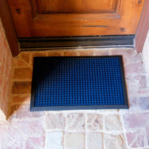 Rubber-Cal "Nottingham" Rubber Backed Carpet Mat - 16 x 24 inches - Gray Polypropylene Mat - Image 7