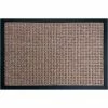 Rubber-Cal "Nottingham" Rubber Backed Carpet Mat - 18 x 30 inches - Brown Polypropylene Mat