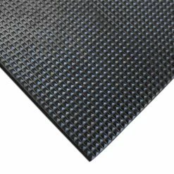 Rubber-Cal "Super-Grip Scraper" Rubber Runner Mats - 3/16 in x 4 ft x 4 ft - Black Traction Mat