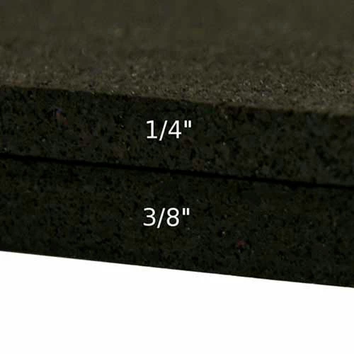 Rubber-Cal "Recycled Flooring" 1/4 in. x 4 ft. x 9 ft. - Black Rubber Mats - Image 3