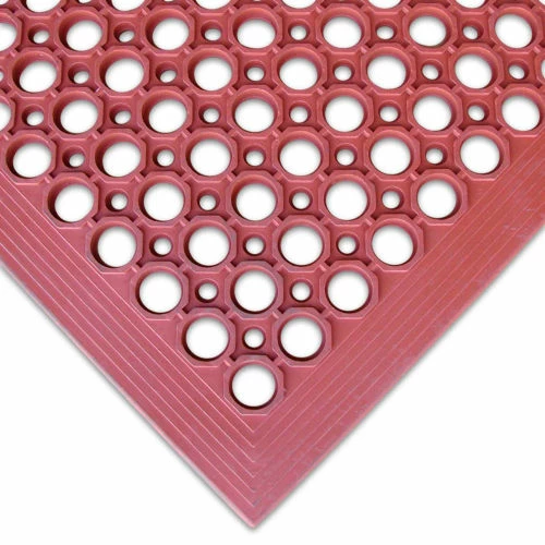 Rubber-Cal "1/2" Dura Chef" Non-Slip Rubber Kitchen Floor Mat, 1/2" x 36" x 60", Red - Image 3