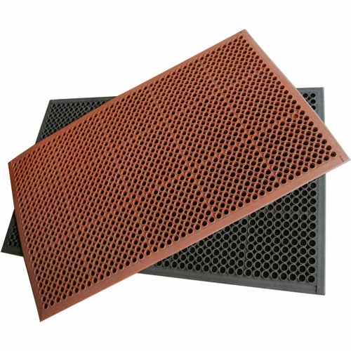 Rubber-Cal "1/2" Dura Chef" Non-Slip Rubber Kitchen Floor Mat, 1/2" x 36" x 60", Red - Image 4