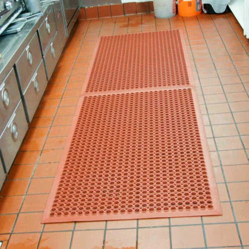 Rubber-Cal "1/2" Dura Chef" Non-Slip Rubber Kitchen Floor Mat, 1/2" x 36" x 60", Red - Image 6