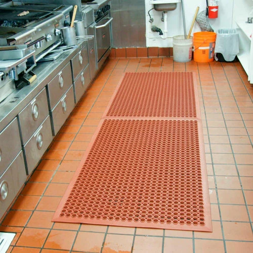 Rubber-Cal "1/2" Dura Chef" Non-Slip Rubber Kitchen Floor Mat, 1/2" x 36" x 60", Red - Image 7