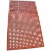 Rubber-Cal "1/2" Dura Chef" Non-Slip Rubber Kitchen Floor Mat, 1/2" x 36" x 60", Red