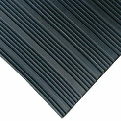 Rubber-Cal "Composite-Rib" Corrugated Rubber Floor Mats - 1/8 in x 3 ft x 4 ft -Black Rubber Roll