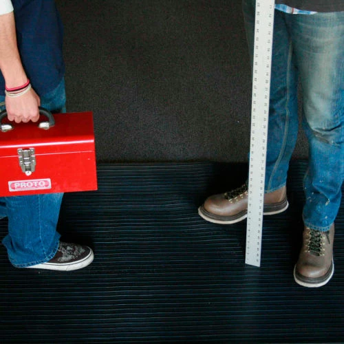 Rubber-Cal "Composite-Rib" Corrugated Rubber Floor Mats, 1/8" Thick x 3' x 10' Roll, Black - Image 4