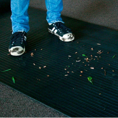 Rubber-Cal "Wide-Rib" Corrugated Rubber Floor Mat - 1/8 in x 3 ft x 6 ft - Black Rubber Roll - Image 6