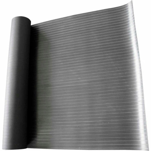 Rubber-Cal "Composite-Rib" Corrugated Rubber Floor Mats - 1/8 in x 4 ft x 15 ft Black Rubber Roll - Image 2