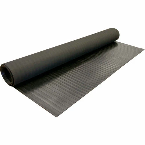 Rubber-Cal "Wide-Rib" Corrugated Rubber Floor Mat - 1/8 in x 4 ft x 15 ft - Black Rubber Roll - Image 3