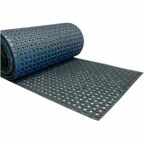 Rubber-Cal "Paw-Grip" 100% Nitrile Non-Slip Rubber Matting - 3/8 in x 34 in x 5 ft - Black - Image 5