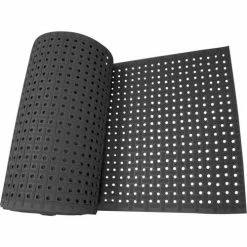 Rubber-Cal "Paw-Grip" 100% Nitrile Non-Slip Rubber Matting - 3/8 in x 34 in x 5 ft - Black