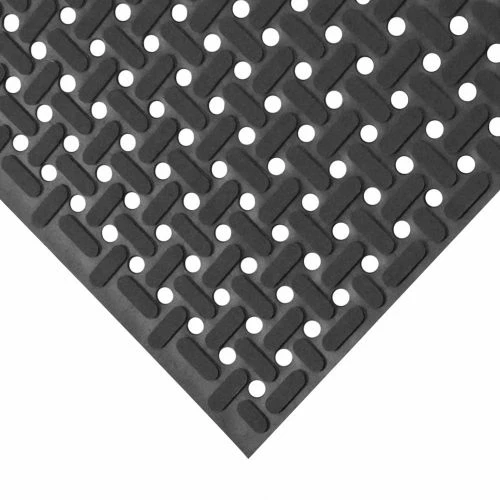 Rubber-Cal "Paw-Grip" 100% Nitrile Non-Slip Rubber Matting - 3/8 in x 34 in x 9 ft - Black - Image 3