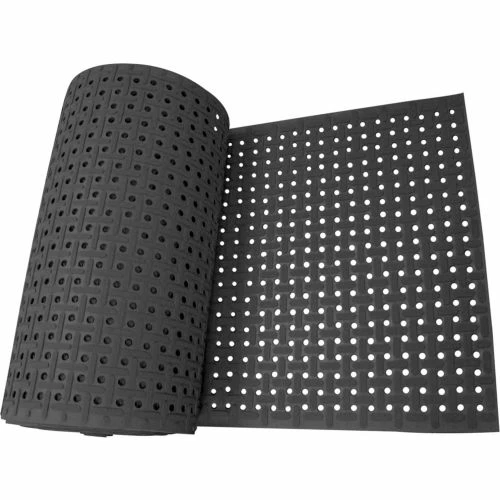 Rubber-Cal "Paw-Grip" 100% Nitrile Non-Slip Rubber Matting - 3/8 in x 34 in x 9 ft - Black