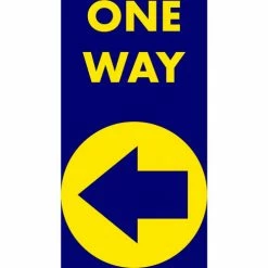 NoTrax® One Way Left Arrow Safety Message Mat 3/8" Thick 3' x 5' Burgundy