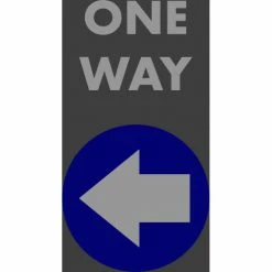NoTrax® One Way Left Arrow Safety Message Mat 3/8" Thick 4' x 6' Black