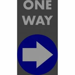 NoTrax® One Way Right Arrow Safety Message Mat 3/8" Thick 4' x 6' Black