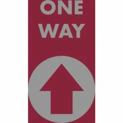 NoTrax® One Way Up Arrow Safety Message Mat 3/8" Thick 3' x 5' Red