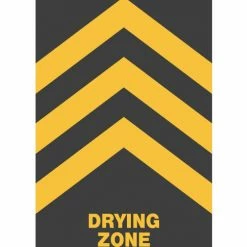 NoTrax® Drying Zone Safety Message Mat 3/8" Thick 4' x 6' Black