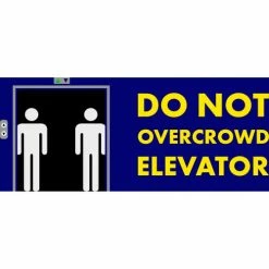 NoTrax® Do Not Overcrowd Elevator Open Safety Message Mat 3/8" Thick 3' x 5' Burgundy