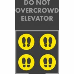 NoTrax® Do Not Overcrowd Elevator Feet Safety Message Mat 3/8" Thick 3' x 5' Black