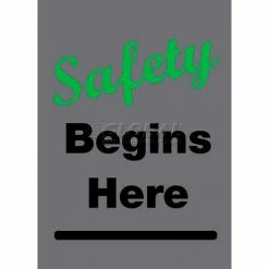 NoTrax® Safety Begins Here Safety Message Mat 3/8" Thick 3' x 5' Charcoal