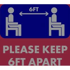 NoTrax® Keep 6Ft Apart Safety Message Mat 3/8" Thick 4' x 6' Red