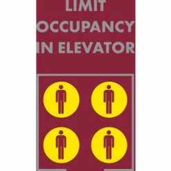 NoTrax® Limit Occupancy In Elevator Safety Message Mat 3/8" Thick 4' x 6' Red