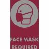 NoTrax® Face Mask Required Vertical Safety Message Mat 3/8" Thick 3' x 5' Red