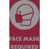 NoTrax® Face Mask Required Vertical Safety Message Mat 3/8" Thick 4' x 6' Red