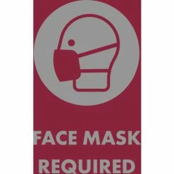NoTrax® Face Mask Required Vertical Safety Message Mat 3/8" Thick 4' x 6' Red