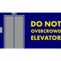 NoTrax® Do Not Overcrowd Elevator Safety Message Mat 3/8" Thick 4' x 6' Burgundy