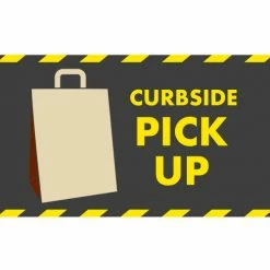 NoTrax® Curbside Pickup Bag Safety Message Mat 3/8" Thick 3' x 5' Black